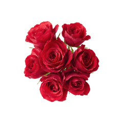 Obraz premium Red Roses Bouquet. Symbol Of Love, Romance, And Celebration. Isolated On Transparent Background