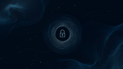Secure digital data and privacy protection in IT and technology with a lock icon