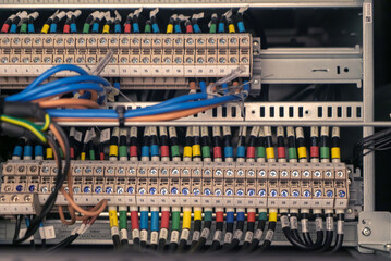 Colorful Wiring in High-Tech Electrical Panel