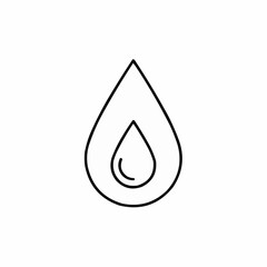 Simple outline icon of a water drop inside another water drop on a white background