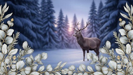 Luxurious, ready-to-use design for a festive greeting card, holiday invitation, or seasonal website banner.