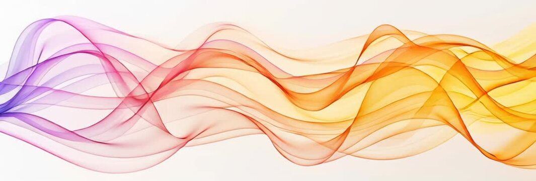 Soft flowing yellow smoke lines on a white backdrop.