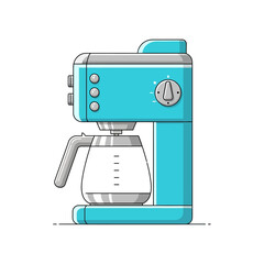 Stylish turquoise coffee maker with sleek design and retro aesthetic for morning brewing