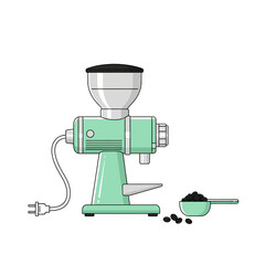 Mint Coffee Grinder Elegance: A Nostalgic Kitchen Still Life with Freshly Ground Beans
