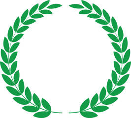 Set black silhouette circular laurel foliate, wheat and oak wreaths depicting an award, achievement, heraldry, nobility on white background. Emblem floral greek branch flat style - stock vector.
