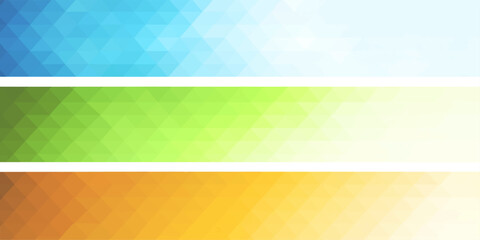 Abstract set of colorful web banners with bright green and blue wave line patterns for spring business card design illustration