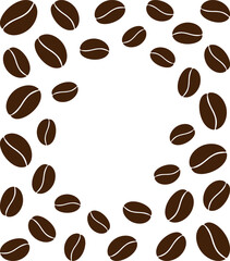 Coffee beans formed Rectangular Frame border Copy space Template Coffee Day Minimalistic Flat Design. Isolated Vector illustration Coffee Thematic or Motivation Cafe Menu Cards, leaflets, media posts