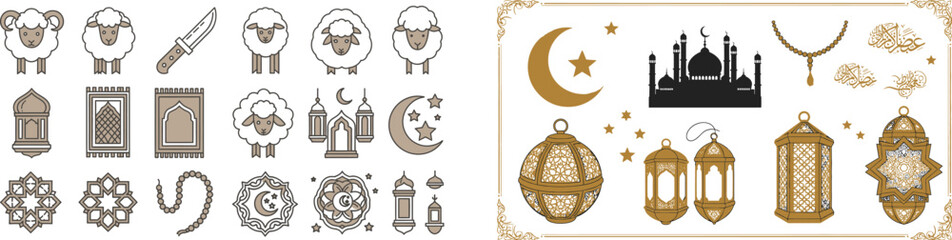 Islamic Eid Decorative and Collection with decorations