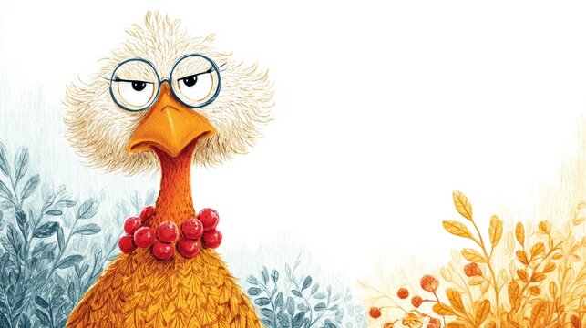 Delightfully Stern Yet Lovable Cartoon Character Illustration Expressive Personality Design