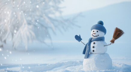 Obraz premium Christmas winter background with snow and blurred bokeh.Merry christmas and happy new year greeting card with copy-space. 
