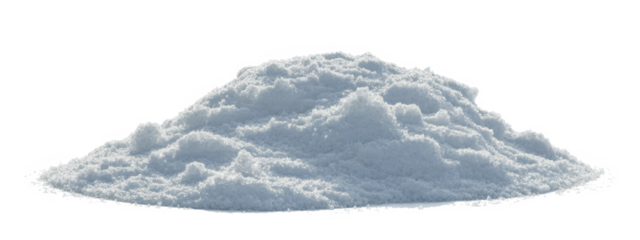 Heap of white snow on black background 

