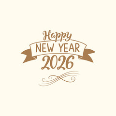 Happy New Year 2026 Neon Gradient