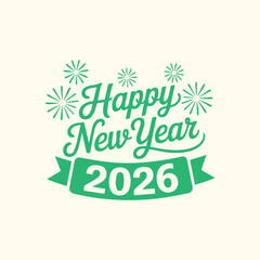 Happy New Year 2026 Elegant Lines
