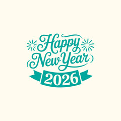 Happy New Year 2026 Glitter Glow