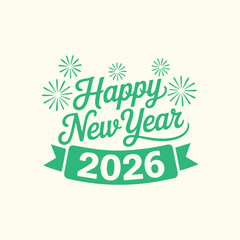 Happy New Year 2026 Elegant Lines