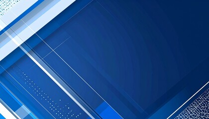 Abstract Blue Geometric Technology Background with Modern Diagonal Shapes
