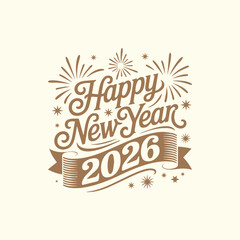 Happy New Year 2026 Creative Lettering