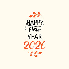 Happy New Year 2026 Gold Foil Text