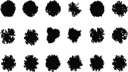 Vector view of trees in hand-drawn top view, isolated on a white background, environmental and garden elements © Creative BD