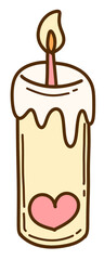 candle with heart