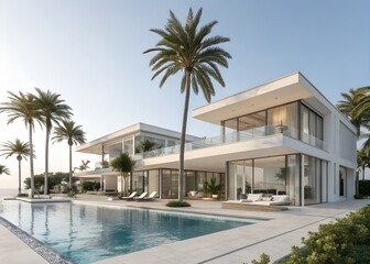 Fototapeta premium Modern Luxury Tropical Villa & Mansion with Upscale Design and Pool