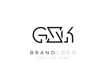 Fototapeta premium GZK abstract letter logo design. Modern Business Logo Design With Abstract Typography and Contemporary Style