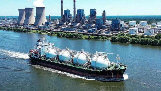 Liquefied gas ship: marine journey, fuel cargo, ocean path, tanker hull, storage system, energy load, shipping track, maritime link, trade route, global supply, industrial channel, nautical movement