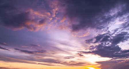 Dramatic sunset sky for nature background