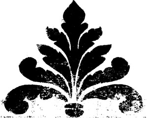 Gothic style black and white stencil art illustration for design and decoration