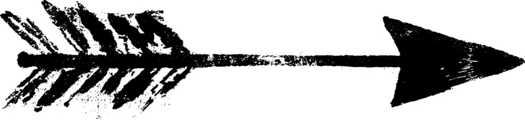 Fototapeta premium Black and white sharp arrow stencil illustration for urban art design