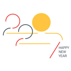 Happy New Year 2027. 2027 vector holiday illustration. Decoration for festival event poster, cover design.