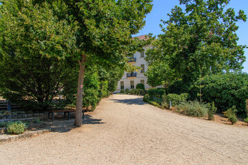 BALATONFURED, HUNGARY. Promenade of Balatonfured town at coast of Balaton lake, which is famous resort area of Hungary.
