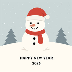 Soft Winter Snowman Greeting Card
