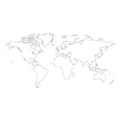 Fototapeta premium World Map Outline for Educational and Design Use