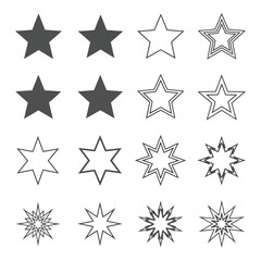 Obraz premium Collection of various star shapes and designs in black and white