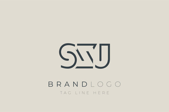 SXJ abstract letter logo design. Modern Business Logo Design With Abstract Typography and Contemporary Style