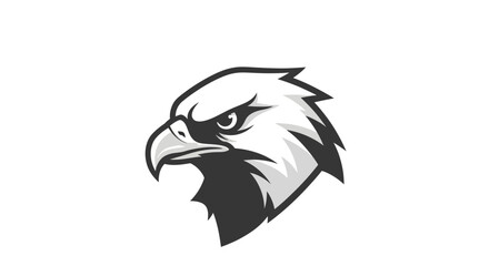 Obraz premium Graphic illustration of an eagle head in black and white against white