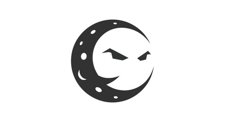 Fototapeta premium Crescent moon icon with eyes design for applications and concepts