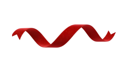 red ribbon isolated on transparent background
