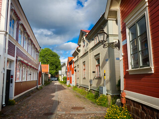 Stunning 18th-century wooden architecture of the Old Town of G&auml;vle, Sweden