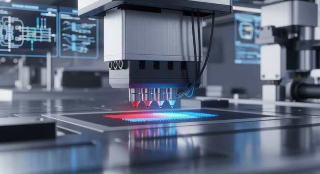 Technological overview of inkjet printing machinery depositing quantumdot color layers essential for highresolution thinfilm displays.