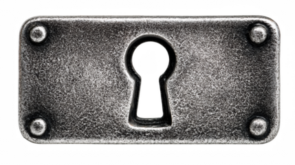 Old Metal Keyhole Plate Isolated on Transparent Background