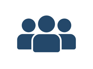 Simple Blue Icon Representing a Group of People.