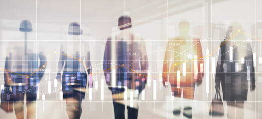 Financial growth indicators with positive trends showing values growth