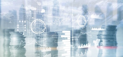 Financial graph diagram investment business intelligence concept