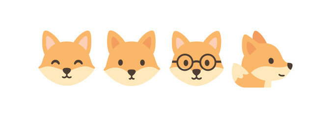 Fototapeta premium Cute dog emoji set featuring various expressions and styles