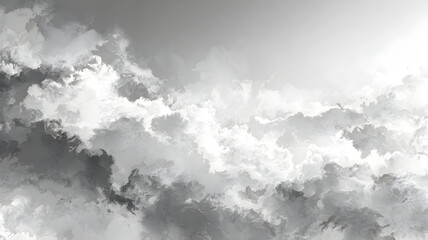 A dramatic cloudscape in monochrome tones with light breaking through the clouds