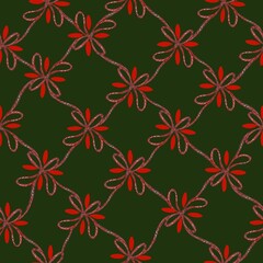 Minimal Bow Lattice Pattern in Green and Red