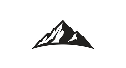 Monochrome mountain range icon bold design for adventure and exploration