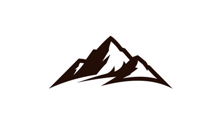 Mountain peak logo design concept in black on a white background